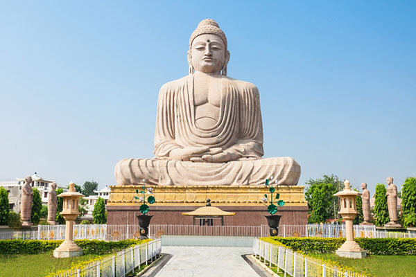 Buddha temple daytime Bodhgaya India